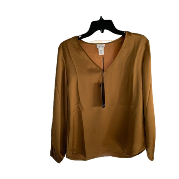 NWT/ Nicole Miller V Neck Long Sleeve Blouse - Picture 1 of 5